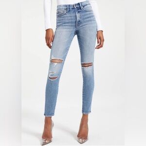 NWT Good American Good Legs Distressed High-Rise Skinny Jeans Shadow Pocket 2/26